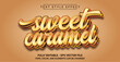 Editable Text Effect with Sweet Caramel Theme. Premium Graphic Vector Template.