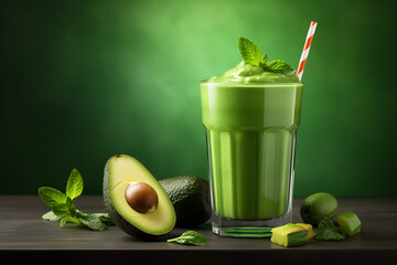 Canvas Print - Inviting and refreshing, the avocado smoothie stands as a beacon of health, adorned simply yet effectively.