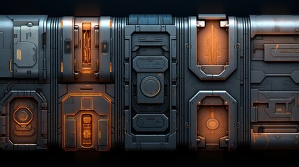 scifi design external panels abstract. light color. wide format