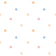 Seamless pattern for kids with pastel dots circles. Simple vector illustration for baby textiles