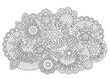 © Nataliia - Vector abstract mandala pattern with flowers in a doodle style. Anti-stress coloring book page for adults