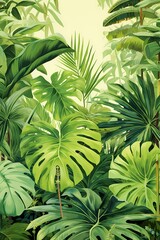 Wall Mural - Palm tree leaves pattern 