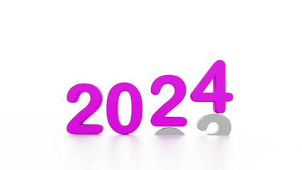 Poster - happy new year, copy space for text, empty space for text, 2024 mew year text, isolated on white 3d rendering of 3d text
