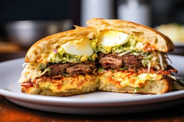 Poster - breakfast sandwich loaded with coleslaw