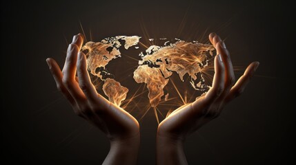 Wall Mural - World with Extended Hands