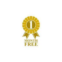 Poster - First month free sign icon isolated on transparent background