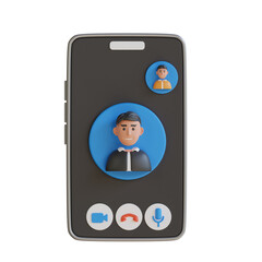 Aufkleber - 3D Model of Video Call with Clear Screen Display for Closer Face-to-Face Communication
3d illustration, 3d element, 3d rendering. 3d visualization isolated on a transparent background