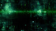 Seamless green digital matrix rain code texture