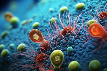 Wall Mural - underwater organism, organism, microbiom, underwater organism