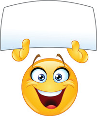 Poster - Happy emoji emoticon holding up a blank sign