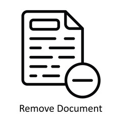 Fototapete - Remove Document  vector outline Design illustration. Symbol on White background EPS 10 File 