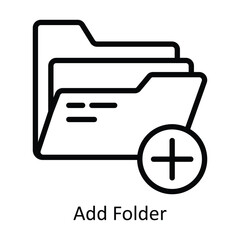 Fototapete - Add Folder vector outline Design illustration. Symbol on White background EPS 10 File 