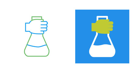 Sticker - Holding Flask Vector Icon