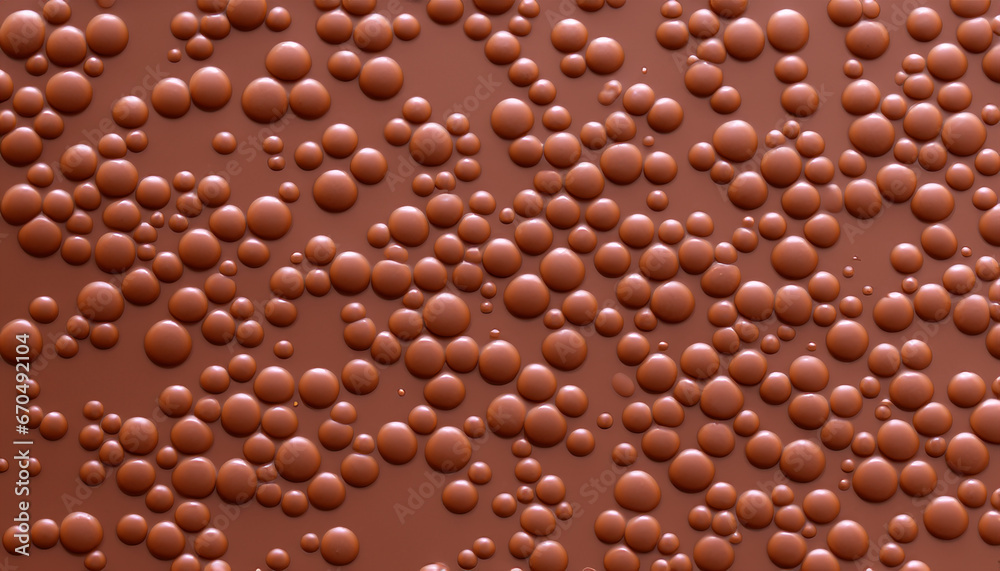 Many bubbles on milk chocolate, porous chocolate texture background ...