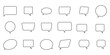 Speech bubbles thin line icons collection vector.