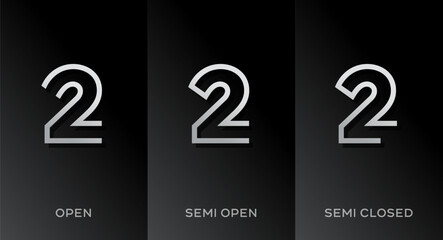 Poster - Set of number 2 logo icon design template elements