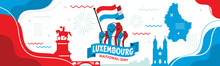 Luxembourg National Day, June 23. Vector Illustration. 