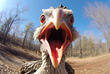 Fototapeta  - A close up selfie pov shot of a turkey