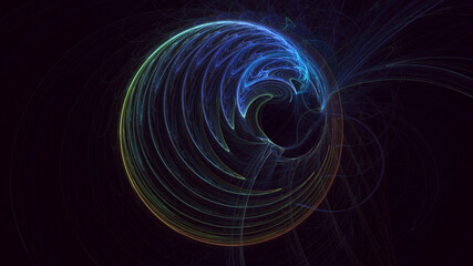 3d manual rendering abstract colorful fractal light background