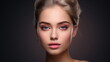 Beauty portrait of a woman face makeup eyes, marketing company. Young and fresh models, professional eyeshadow makeup, modern beauty trends, natural cosmetic