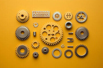 Abstract gear wheel mechanism background, machine and engineering tool equipment technology