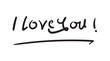 © mrdesi9n - LOVE YOU. Continuous line script. Cursive text love you. Lettering vector illustration for poster, card, banner valentine day, wedding. Hand drawn word - love you, red heart. Print for tee, t-shirt.