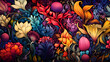 Abstract Colorful and Intricate Floral Pattern, Sharp and Vivid Colors. HQ 4K Detailed