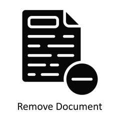 Fototapete - Remove Document  vector Solid Design illustration. Symbol on White background EPS 10 File 