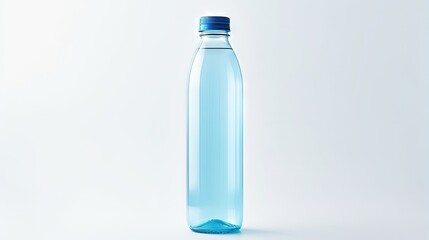 Poster - Blue Plastic Bottle Isolated, Empty Plastic Bottle, Global Pollution Concept, Water Pet Bottles on White Background