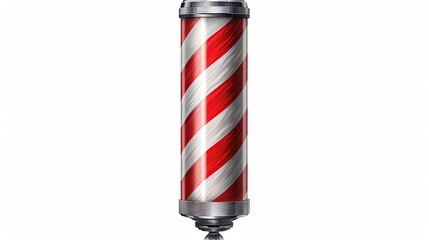 Poster - Barber's pole isolated on white background with clipping path