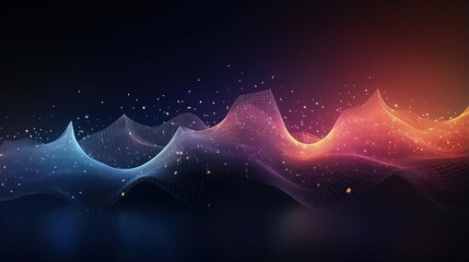 Poster - Abstract dot point connect with gradient line and aesthetic Intricate wave line design , internationalization social network or business big data connection technology concept .