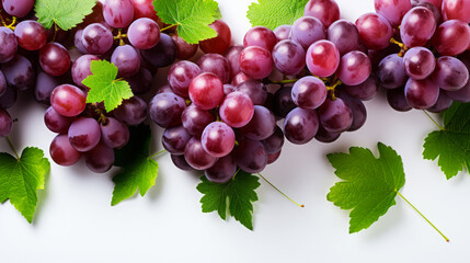 Fresh grape slice background on white background