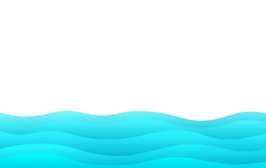 Wall Mural - blue wave water element vector background. flow curve wavy border frame wallpaper presentation educa