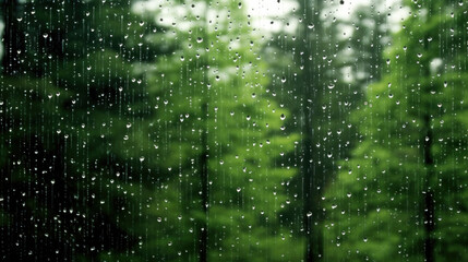 Wall Mural - Rain on glass background high resolution , background forest