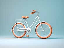 A Realistic 3D Bicycle Isolated On White Background, Ai Generated Eco Friendly Bicycle, Isolated Bicycle On A Lighter Background