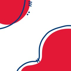 Aufkleber - Abstract red and blue shapes on a white background