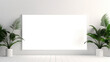 © Kewesin - white board mock up scene, blank board, empty room with a window and a plant