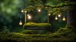 Moss swing  bed for newborn whit effects of small led lights
