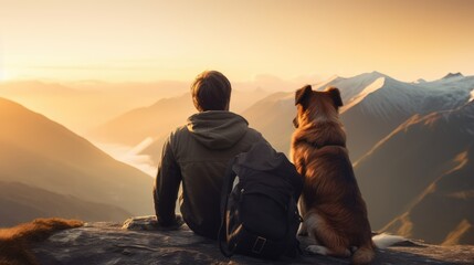 Wall Mural - sunset in the mountains