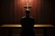 Solemn Prayer: Priest in Contemplation before the Cross