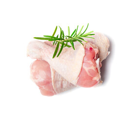 Wall Mural - Raw Chicken Drumsticks Isolated, Uncooked Poultry Legs, Fresh Hen Meat, Fresh Chicken Drumstick