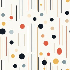 Aufkleber - Minimalist Stripes and Dots Pattern