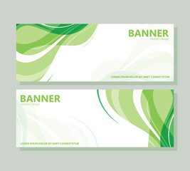 Wall Mural - green abstract wave banner design