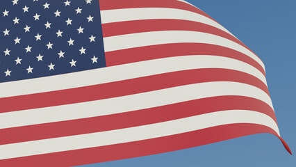 Wall Mural - US flag. American flag on transparent background.