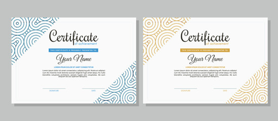 Wall Mural - certificate of achievement template with line abstract