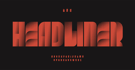 Leinwandbilder - Heavy letters with worn texture for old typographic headlines, nostalgic shading style lettering in posters, banners, and postcards. Retro typeface for titles, logos, signs, and print. Vector typeset