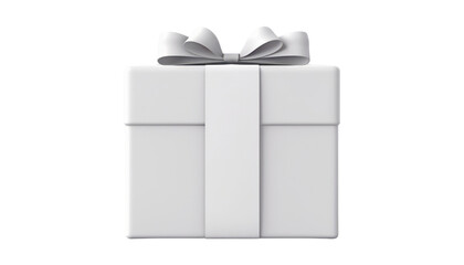 Wall Mural - grey white gift box isolated on transparent background cutout