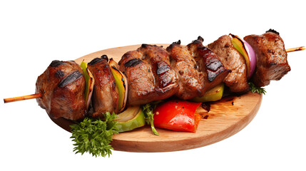 shish kebab on skewers