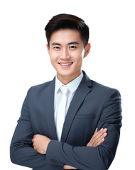 Young Japanese businessman in formal wear portrait of confident businessman.isolated white background, remove background