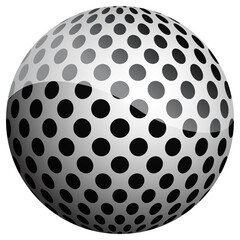 Wall Mural - Abstract pattern cover black and white 3D ball.  illustration on dark background.